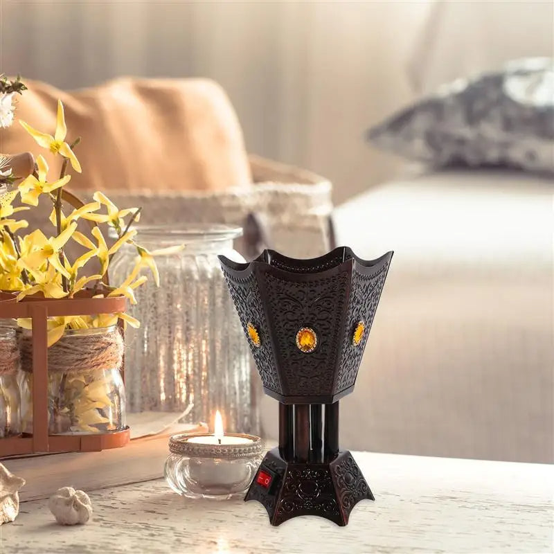 Electric Incense Burner Household Aroma Censer Decorative Bowl Reusable Metal Oud Bakhoor Charcoal Home Fragrance Product