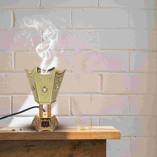 Retro Compact Electric Incense Burner Reusable Censer Holder Burner Decorative Home Decor Plug In Incense Heater
