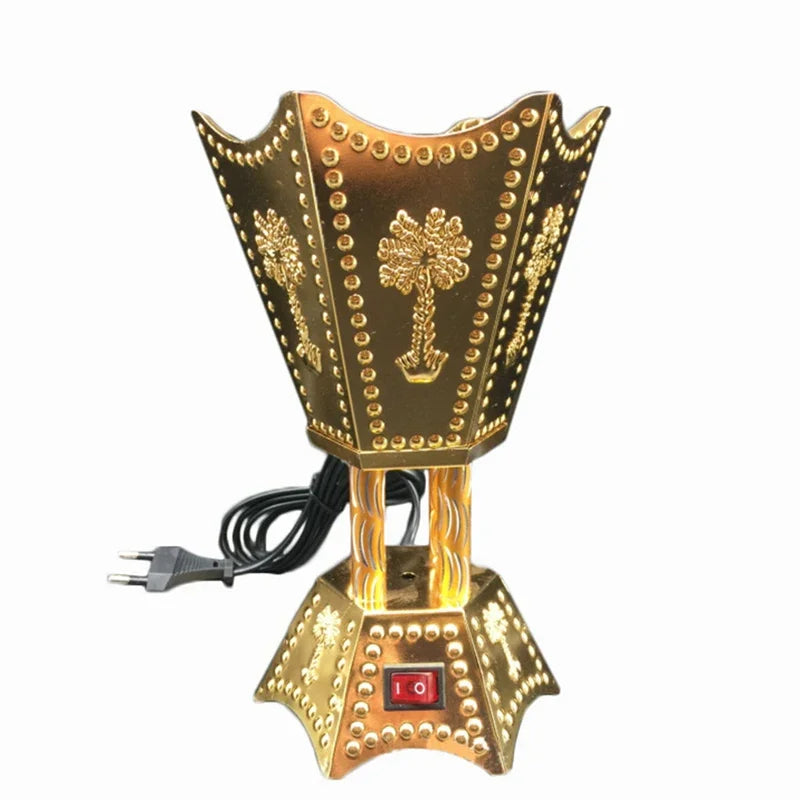 Electric Arabian Incense Burner | 220 V Plug-in Metal Censer for OUD, Bakhoor & Incense Cones – Ideal for Home, Office & Travel (Middle East & Southeast Asia)