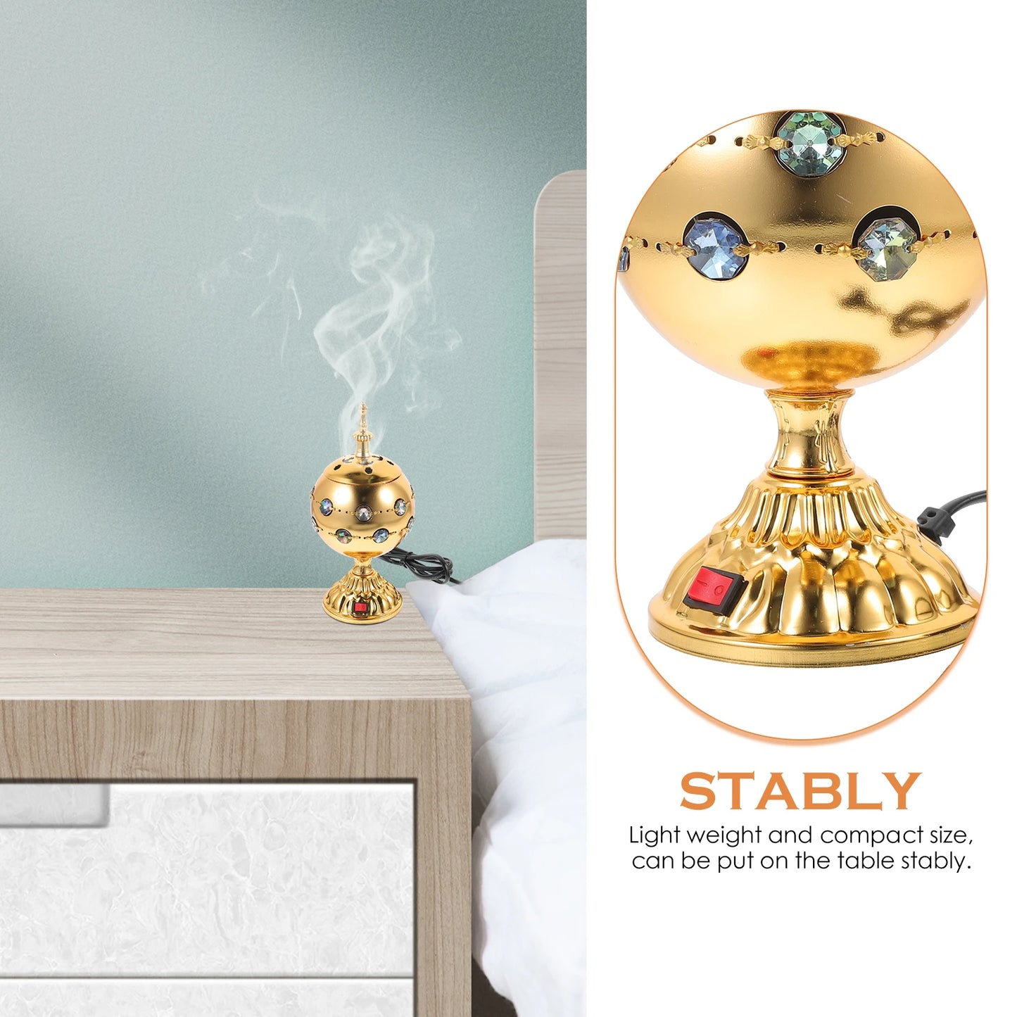 Electric Incense Burner Censer Stove Holder Decorative Aroma Burner Incense Stove Home Office Yoga Tearoom